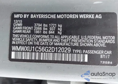 2016 Mini Hardtop Cooper z USA, uszkodzony, nr VIN WMWXU1C56G2D12029